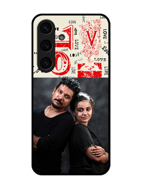 Custom Galaxy S25 5G Custom Glass Phone CaseTrendy Love Design Case