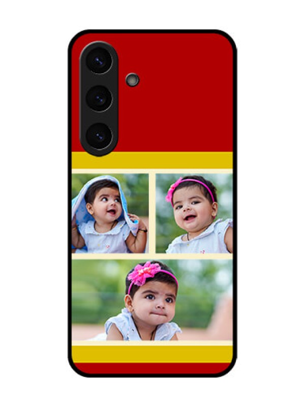 Custom Galaxy S25 5G Custom Glass Phone CaseMultiple Pic Upload Design