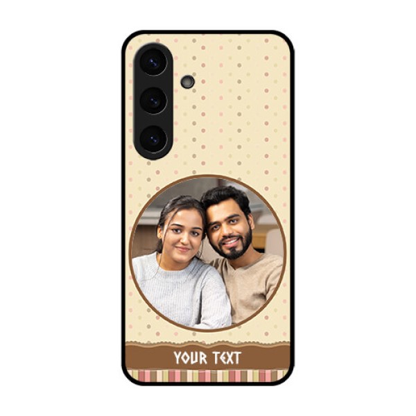 Galaxy S25 5G Custom Glass Phone CaseBrown Dotted Mobile Case Design Galaxy S25 5G Custom Glass Phone CaseBrown Dotted Mobile Case Design