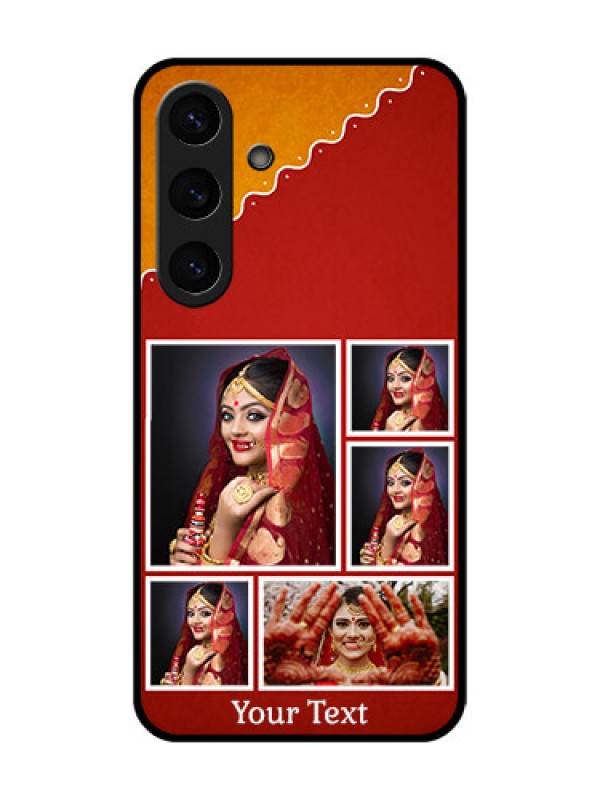 Custom Galaxy S25 5G Custom Glass Phone CaseWedding Pic Upload Design