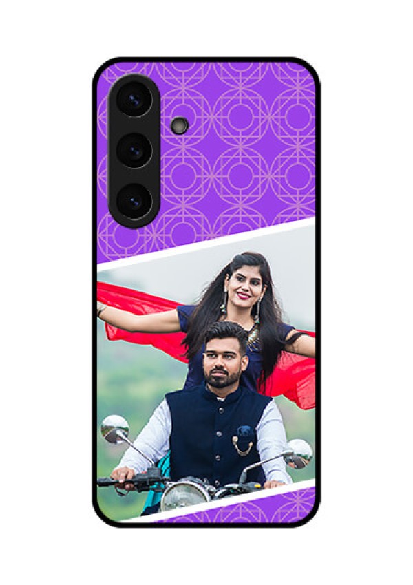 Galaxy S25 5G Custom Glass Phone CaseViolet Color Pattern Design
