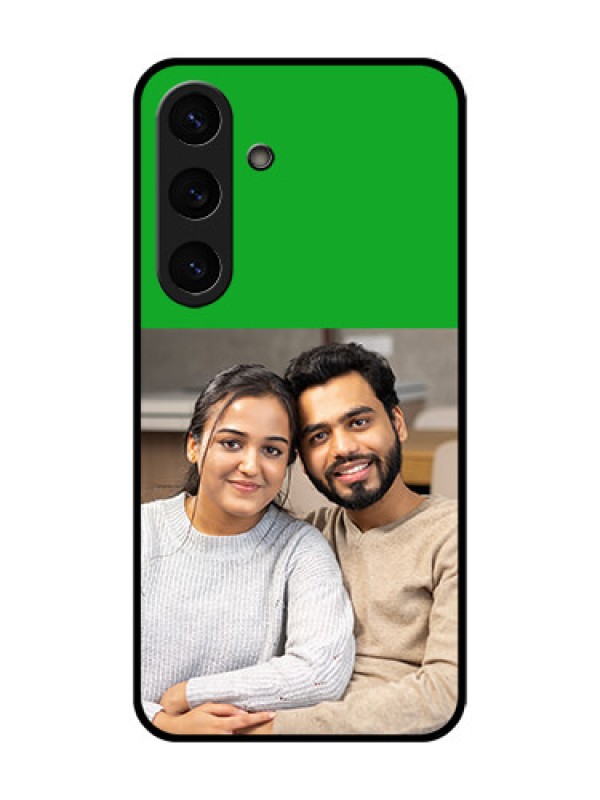 Custom Galaxy S25 5G Custom Glass Phone CaseGreen Pattern Design