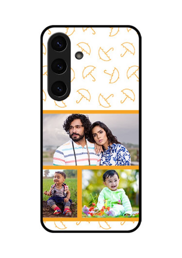 Galaxy S25 5G Custom Glass Phone CaseYellow Pattern Design