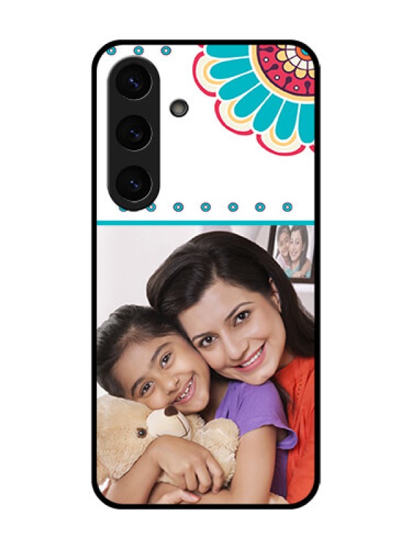 Custom Galaxy S25 5G Custom Glass Phone CaseFlower Design