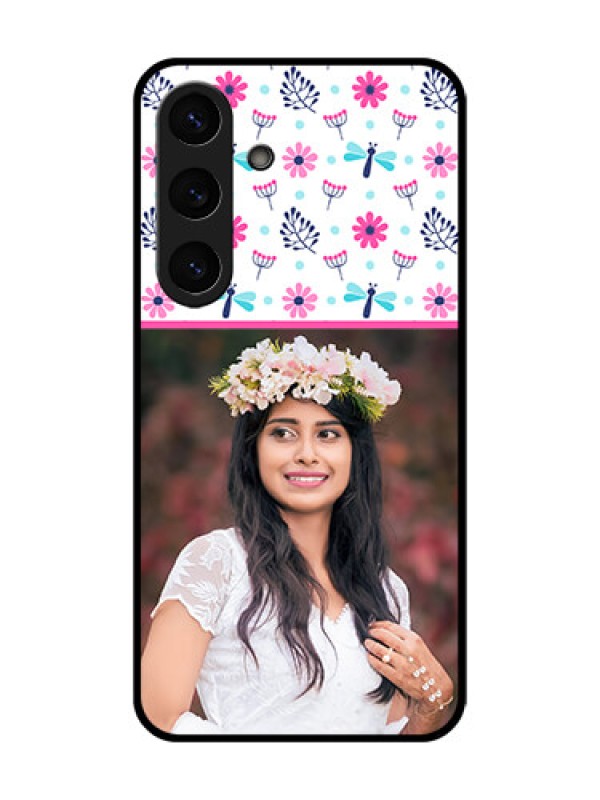 Custom Galaxy S25 5G Custom Glass Phone CaseColorful Flower Design