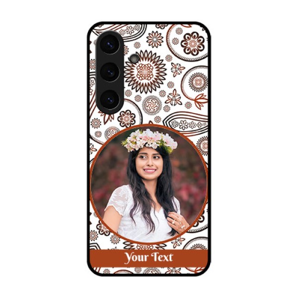 Galaxy S25 5G Custom Glass Phone CaseAbstract Flower Design