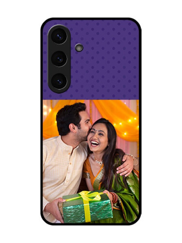 Custom Galaxy S25 5G Custom Glass Phone CaseViolet Colored Pattern Design