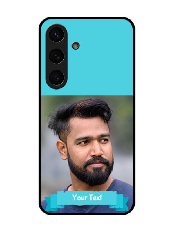 Custom Galaxy S25 5G Custom Glass Phone CaseBlue Color Design