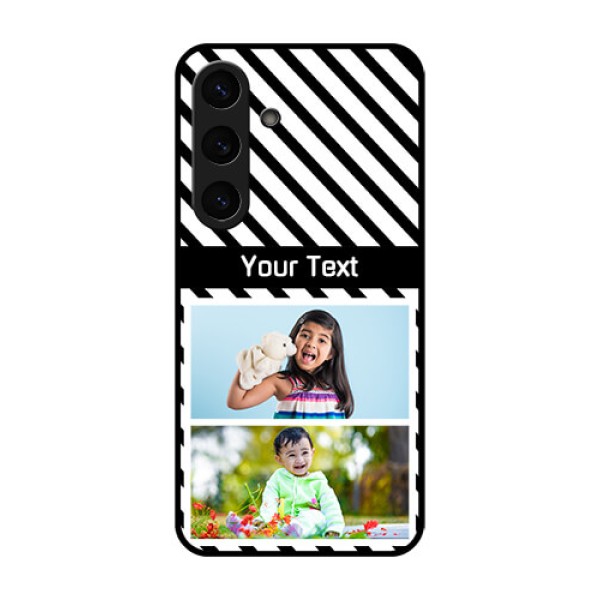 Galaxy S25 5G Custom Glass Phone CaseBlack And White Stripes Design Galaxy S25 5G Custom Glass Phone CaseBlack And White Stripes Design