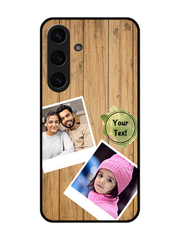 Custom Galaxy S25 5G Custom Glass Phone CaseWooden Texture Design