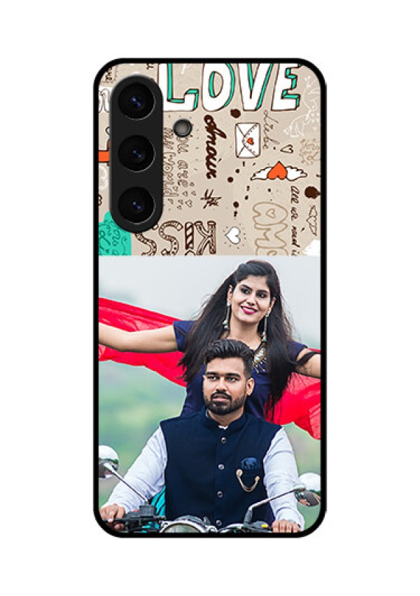 Galaxy S25 5G Custom Glass Phone CaseLove Doodle Pattern
