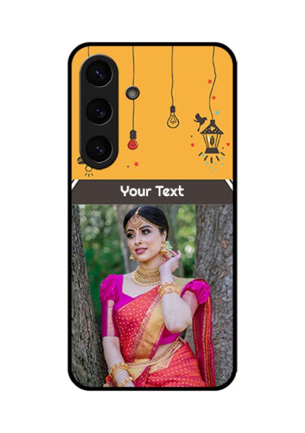 Galaxy S25 5G Custom Glass Phone CaseWith Family Picture And Icons