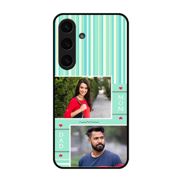 Galaxy S25 5G Custom Glass Phone CaseMom and Dad Pic Design Galaxy S25 5G Custom Glass Phone CaseMom and Dad Pic Design