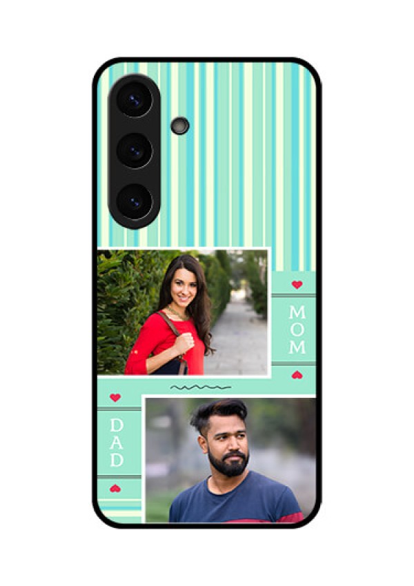 Galaxy S25 5G Custom Glass Phone CaseMom and Dad Pic Design