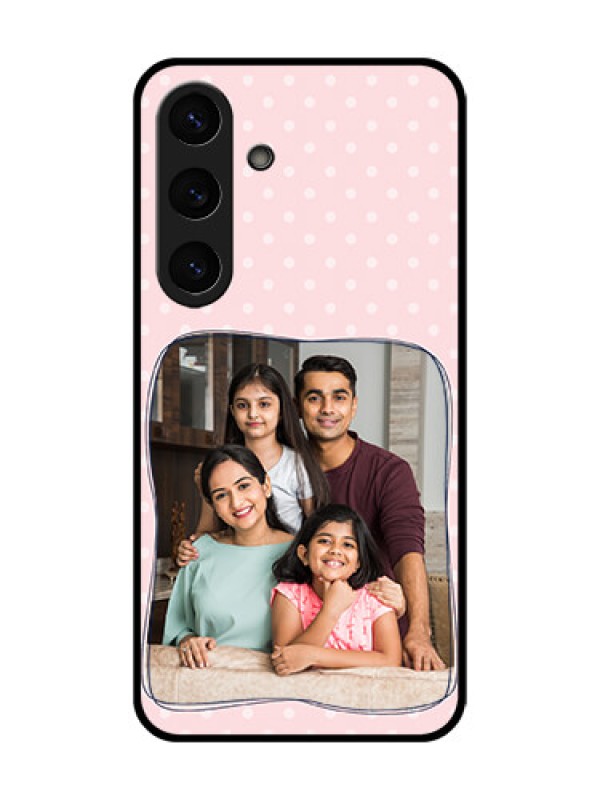Custom Galaxy S25 5G Custom Glass Phone CaseFamily With Dots Design