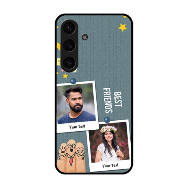 Galaxy S25 5G Custom Glass Phone CaseSticky Frames And Friendship Design Galaxy S25 5G Custom Glass Phone CaseSticky Frames And Friendship Design