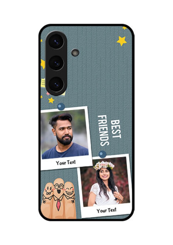 Galaxy S25 5G Custom Glass Phone CaseSticky Frames And Friendship Design