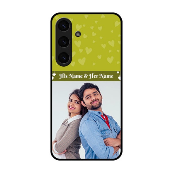 Galaxy S25 5G Custom Glass Phone CaseYou and Me Heart Design
