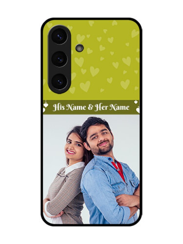 Custom Galaxy S25 5G Custom Glass Phone CaseYou and Me Heart Design