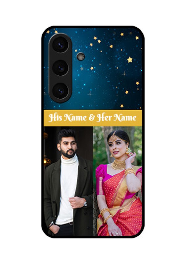Galaxy S25 5G Custom Glass Phone CaseGalaxy Stars Backdrop Design