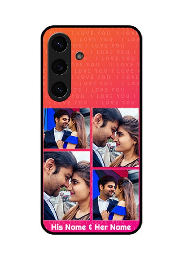 Galaxy S25 5G Custom Glass Phone CaseI Love You Pink Design