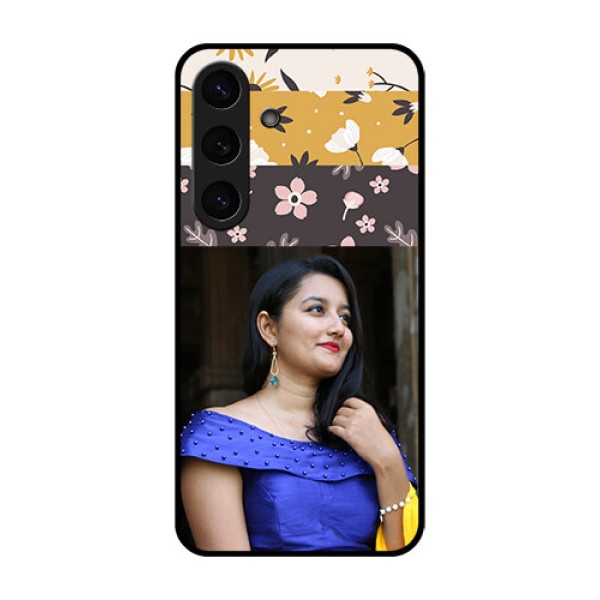 Galaxy S25 5G Custom Glass Phone CaseStylish Floral Design