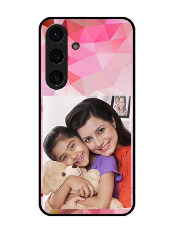 Custom Galaxy S25 5G Custom Glass Phone CaseAbstract Triangle Design