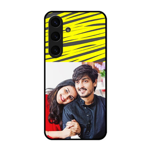 Galaxy S25 5G Custom Glass Phone CaseYellow Abstract Design