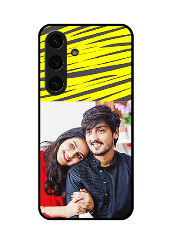 Galaxy S25 5G Custom Glass Phone CaseYellow Abstract Design