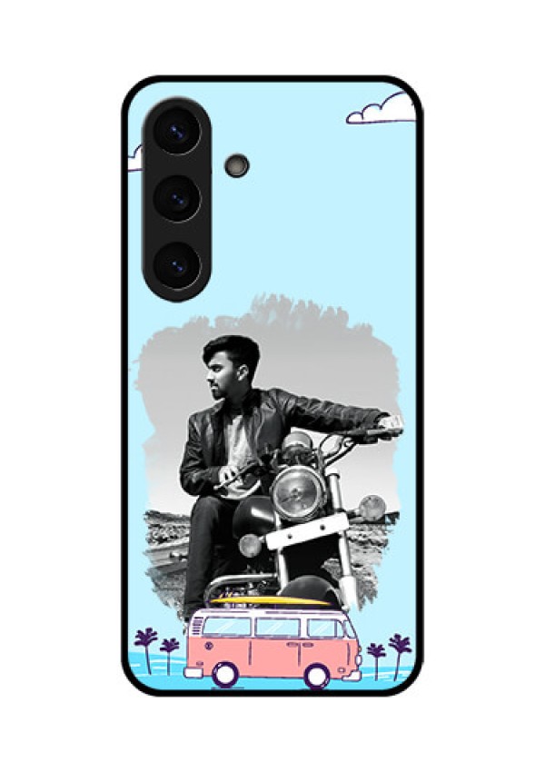 Galaxy S25 5G Custom Glass Phone CaseTravel and Adventure Design