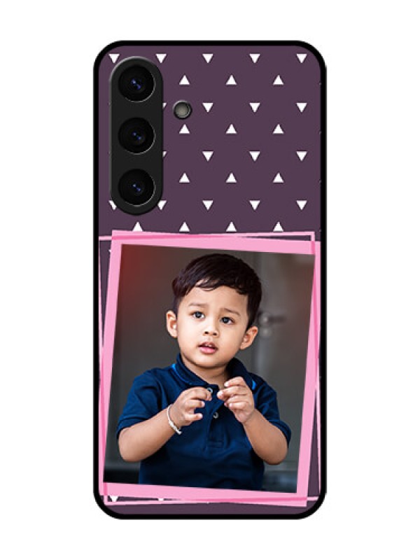 Custom Galaxy S25 5G Custom Glass Phone CaseTriangle Pattern Dotted Design