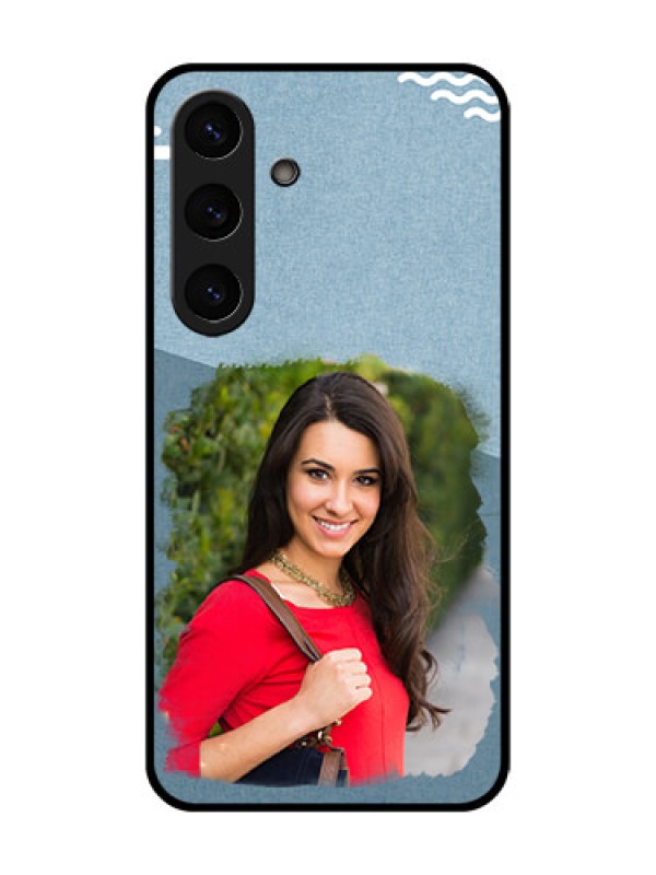 Custom Galaxy S25 5G Custom Glass Phone CaseGrunge Line Art Design