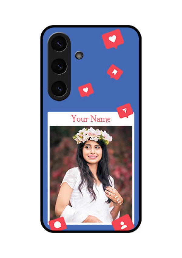 Galaxy S25 5G Custom Glass Phone CaseLike Share And Comment Design