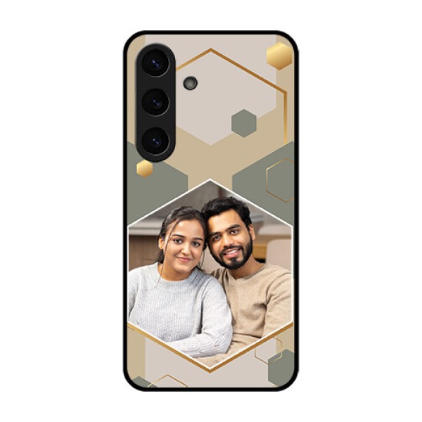 Galaxy S25 5G Custom Glass Phone CaseStylish Hexagon Pattern Design Galaxy S25 5G Custom Glass Phone CaseStylish Hexagon Pattern Design