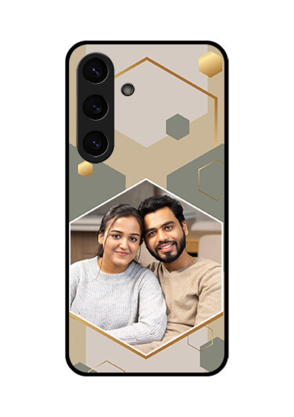 Galaxy S25 5G Custom Glass Phone CaseStylish Hexagon Pattern Design
