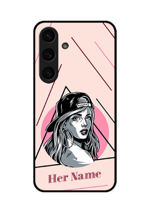 Galaxy S25 5G Custom Glass Phone CaseRockstar Girl Design