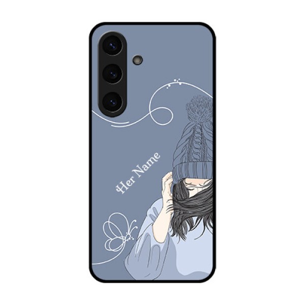 Galaxy S25 5G Custom Glass Phone CaseGirl In Winter Outfit Design Galaxy S25 5G Custom Glass Phone CaseGirl In Winter Outfit Design