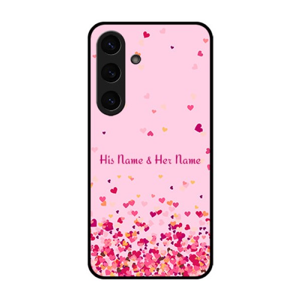 Galaxy S25 5G Custom Glass Phone CaseFloating Hearts Design Galaxy S25 5G Custom Glass Phone CaseFloating Hearts Design