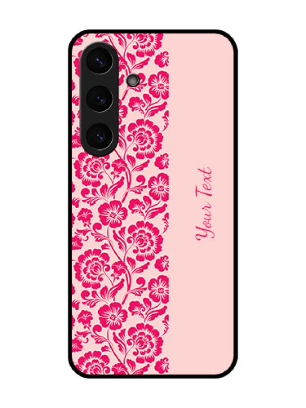 Custom Galaxy S25 5G Custom Glass Phone CaseAttractive Floral Pattern Design