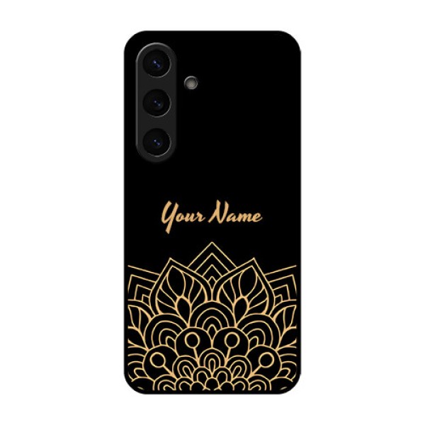 Galaxy S25 5G Custom Glass Phone CaseGolden Mandala Design