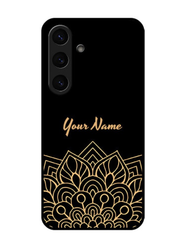 Custom Galaxy S25 5G Custom Glass Phone CaseGolden Mandala Design