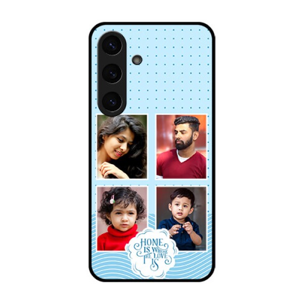Galaxy S25 5G Custom Glass Phone CaseCute Love Quote With 4 Pic Upload Design Galaxy S25 5G Custom Glass Phone CaseCute Love Quote With 4 Pic Upload Design