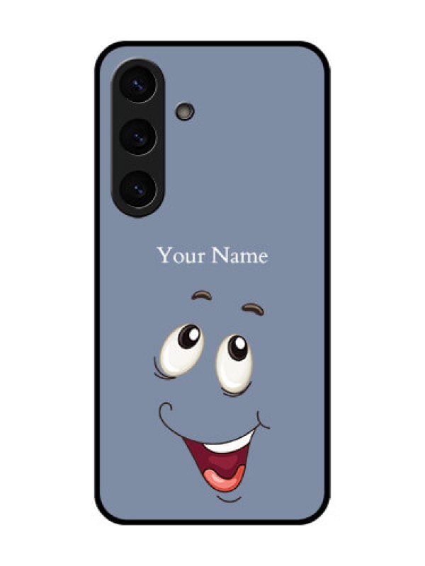 Custom Galaxy S25 5G Custom Glass Phone CaseLaughing Cartoon Face Design