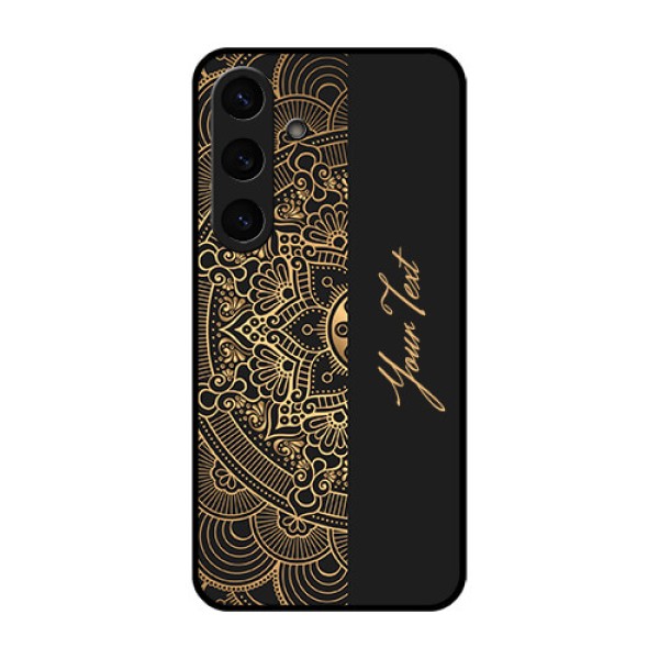 Galaxy S25 5G Custom Glass Phone CaseMandala Art With Custom Text Design Galaxy S25 5G Custom Glass Phone CaseMandala Art With Custom Text Design