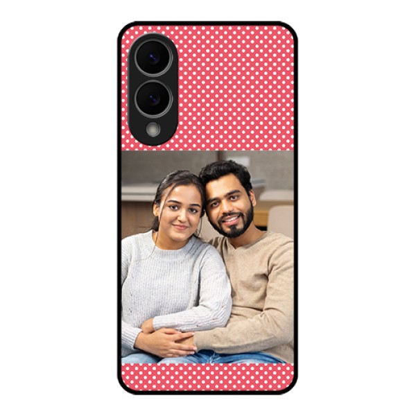 Samsung Galaxy S25 Edge 5G Custom Glass Phone Case - White Dotted Design
