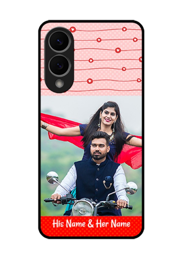 Samsung Galaxy S25 Edge 5G Custom Glass Phone Case - Red Pattern Case Design