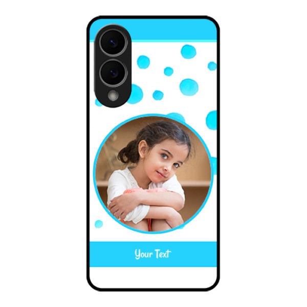 Samsung Galaxy S25 Edge 5G Custom Glass Phone Case - Blue Bubbles Pattern Design Samsung Galaxy S25 Edge 5G Custom Glass Phone Case - Blue Bubbles Pattern Design