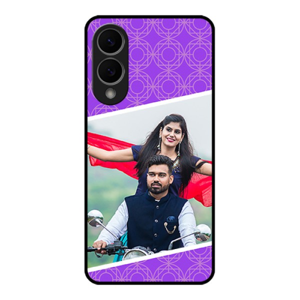 Samsung Galaxy S25 Edge 5G Custom Glass Phone Case - Violet Color Pattern Design Samsung Galaxy S25 Edge 5G Custom Glass Phone Case - Violet Color Pattern Design