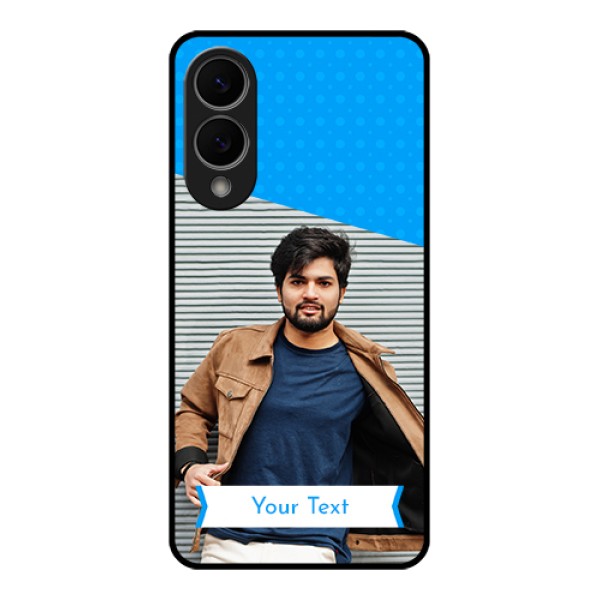 Samsung Galaxy S25 Edge 5G Custom Glass Phone Case - Simple Blue Color Design Samsung Galaxy S25 Edge 5G Custom Glass Phone Case - Simple Blue Color Design