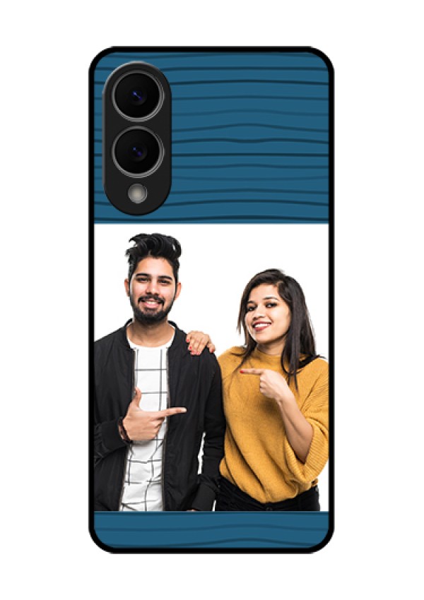 Samsung Galaxy S25 Edge 5G Custom Glass Phone Case - Blue Pattern Cover Design
